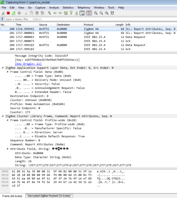 ZigBee数据包解析